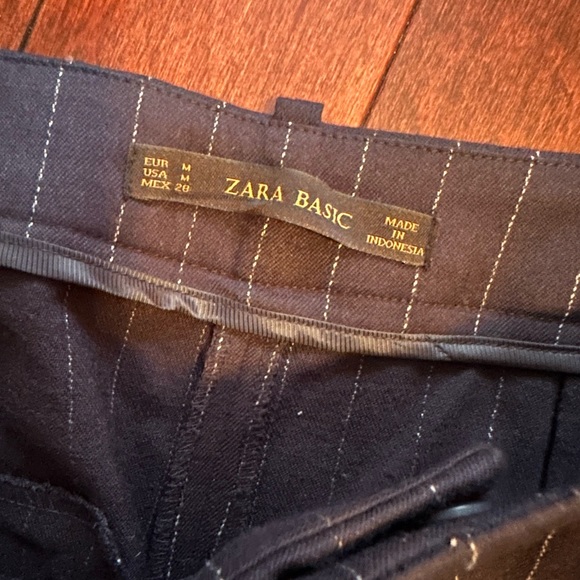 Zara navy pinstripe pants size M - Picture 7 of 8